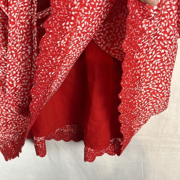 Draper James Red and White Floral Longsleeve Sundress - Picture 7 of 8